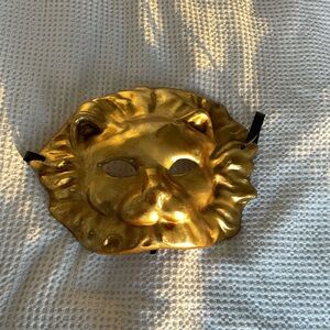 RESERVED Venetian paper mache lion mask gold